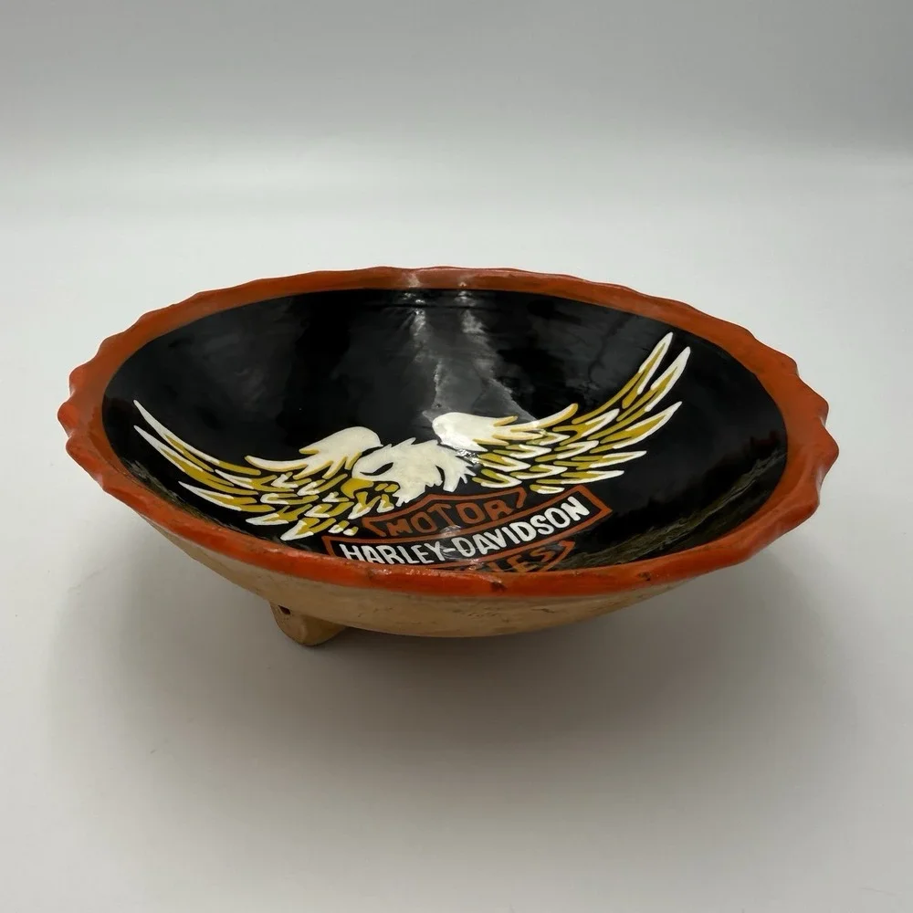 Vintage Harley-Davidson Bowl Motorcycle Decor Collectible Dish Trinket Gift